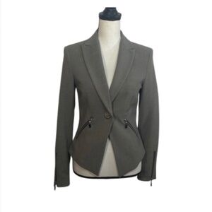 NWT Charcoal Women's Blazer with Zipper Accents